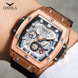 Luxury Sport watch for men ONOLA Fashion quartz clock big face wristwatch casual watches men relogio masculino CX200805