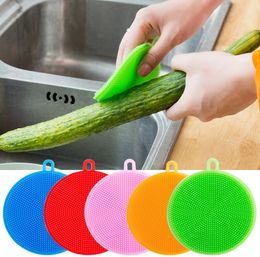 Silicone Sponge Dish Washing Brush Scrubber Food-Grade Antibacterial BPA Free Multipurpose Non Stick Cleaning SN441