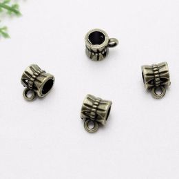 NEW 500/lot Antique bronze Bail Charms beads Spacer Beads for Dangling Charms Fit European Bracelet 7x9.5mm hole 4.5mm