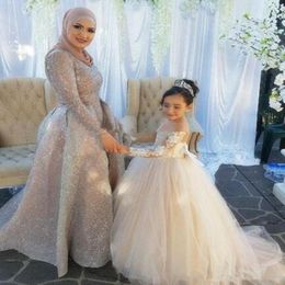 2020 NEW Baby Princess Flower Girl Dress Lace Appliques Wedding Prom Ball Gowns Birthday Communion Toddler Kids TuTu Dress Little Girl Dress