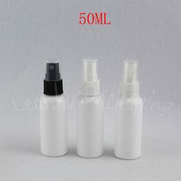 50ML White Round Shoulder Plastic Bottle , 50CC Toner / Water Packaging Bottle , Empty Cosmetic Container ( 50 PC/Lot )