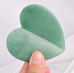 Natural Jade Stone Gua Sha Massage Tool 3D Heart Shaped Aventurine Guasha Board Reduce Puffiness Wrinkling Beauty Skin Care Tools