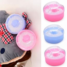 Portable Powder Puff Box Body Baby Face Talcum Powder Puff Sponge Infant Puff Box Container Case 2 Colors