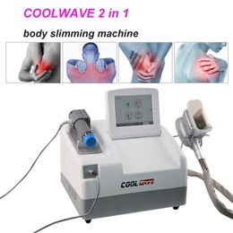 Home use beauty machine for cellulite reduction with cool cryotherapy and shock wave therapy in one machine