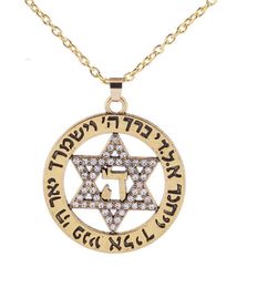 Crystal Star of David Hexagram Pendant Nordic Wicca Vikings Amulet Supernatural Necklace for Men and Women