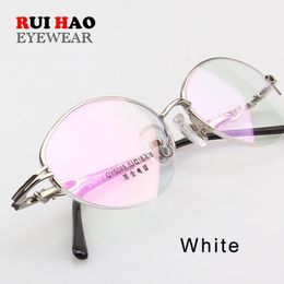 Wholesale-Fashion Women Eyeglasses Frame Optical Glasses F Half Rimless Eyewear Prescription Spectacles 6049