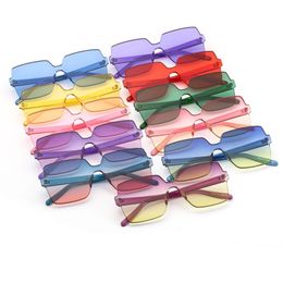 Square Rimless Sunglasses Colorful Frame And Gradual Lenses Cool Vintage Fashion Sun Glasses Unisex Design 11 Colors