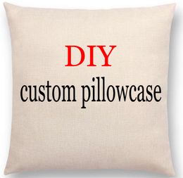 Custom Pillowcase Photo Or Pattern For Car Chair Sofa Pillow Cover Linen Cotton Pillow Cases Cushions Home Textil Printed Decor