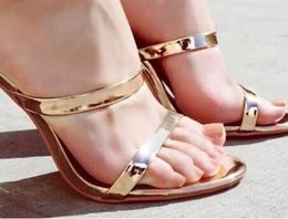 Designer-ep-Toe Crystal Chunky Party High-Heel Sandals Gold Heel height 11cm