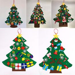 DIY Felt Christmas Tree With Ornaments Christmas Gifts New Year Door Wall Hanging Xmas Decoration Manual Accessories 7 style DHL WX9-1588