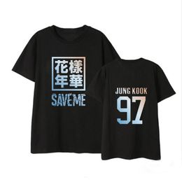 Kpop YOUNG FOREVER SAVE ME Shirts Hip Hop Casual Loose Clothes Tshirt T Shirt Short Sleeve Tops T-shirt DX896