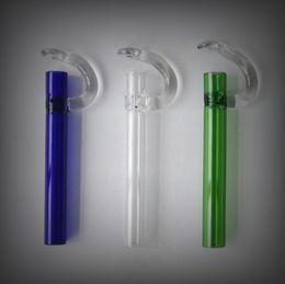 Newest Colorful Pyrex Mini Glass Smoking Filter Bong Tube Handpipe Oil Rigs Portable Innovative Design Holder Mouthpiece High Quality DHL