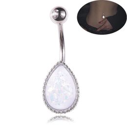 Sexy Wasit Belly Dance Crystal Body Jewellery Stainless Steel Waterdrop Rhinestone Navel & Bell Button Piercing Dangle Rings for Women Gift