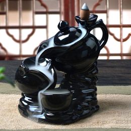 Wholesale- Creative Ceramics Ornaments Smoking Backflow Incense Tower Incense Censer Fushoushan Yannian Incense Burner Antique Clock