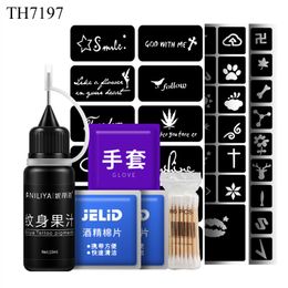 Microblading Accessories Tattoo Ink Henna Paste Cone with Stencil DIY Fashionable Juice for Body Tattoo Painting Supplies