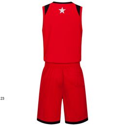 2019 New Blank Basketball jerseys printed logo Mens size S-XXL cheap price fast shipping good quality Red Black RB0122