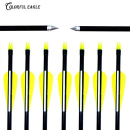 12pcs Archery Hunting Archery Target Arrows Steel Point 15-60lbs For Recurve & Compound Bow Recurve Bow Practice Arrows