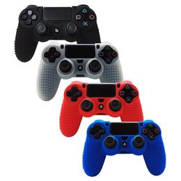 4 Colors Studded Skin Premium Protective Anti-slip Soft Silicone Case Grip Cover For PS4 Slim Pro Controller DHL FEDEX EMS FREE SHIP