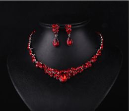 Bridal Jewelry Exquisite Red Necklace Set Cheongsam Dress Accessories