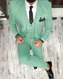 Newest Two Buttons Groomsmen Notch Lapel Wedding Groom Tuxedos Men Suits Wedding/Prom/Dinner Best Man Blazer(Jacket+Tie+Vest+Pants) 1201