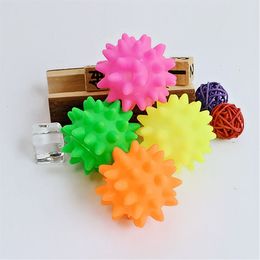 1 ppcs pet dog cat squeaky toy Colorful Spiked ball pet dog training toys TPR environmental puppy chew toys sounding ball toys