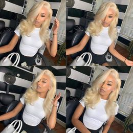 613 human hair full lace wigs Canada - #613 Blonde Lace Front Human Hair Wigs For White Women Body Wave Brazilian Virgin Hair Full Lace Wigs With Baby Hair Natural Hairline