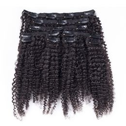 Peruvian Virgin Natural 12 to 26 Inch 100g 120g 140g 160g Afro Kinky Curly 4A Human Hair Extension Clip in