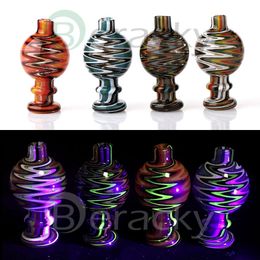 DHL!!! 26mmOD US Color Wig Wag UV Glass Bubble Carb Cap Heady Carb Caps For Beveled Edge Quartz Banger Nails Glass Water Pipes