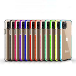 Transparent Phone Case For iPhone 11 Pro Max XS XR X 8 7 Samsung Note10 S10 Plus Two-tone Clear TPU Double Color Cover