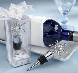 Snowflake Wine Bottle Stopper Favors Gifts Red Wine Storage Twist Cap Plug Wedding Party Supplies christmas gift favor SN585