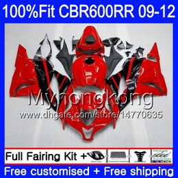 Injection For HONDA CBR 600RR 600F5 CBR600RR 09 10 11 12 282HM.22 CBR 600 RR F5 CBR600 RR Red black stock 2009 2010 2011 2012 Fairings kit