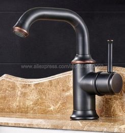 Black Oil Rubbed Bronze Single Hole / Handle Deck Mount Bathroom Sink Vessel Faucet Basin Mixer Tap Knf267