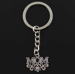 20pcs/lot Key Ring Keychain Jewellery Silver Plated Mom Flower Charms Pendant key Accessories new