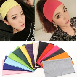 Candy colors wide Women's headband scarf Head ornament Yoga sports hairband fashion hair dress jewelry drop ship