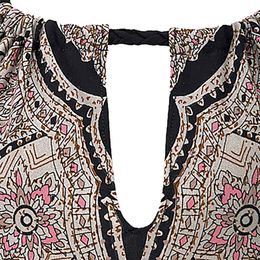 Fashion-New Women Summer Dress Halter Neck Boho Print Sleeveless Casual Mini Beachwear Dress Sundress Plus Size