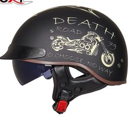 GXT DOT Certification Retro Motorcycle Helmet Moto Helmet Scooter Vintage Half Face Biker Motorbike Crash Moto Helmet Casco Moto192k