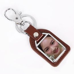 new arrival sublimation pu key chains brown black rectangle round blank key ring hot transfer printing diy custom consumable free dhl