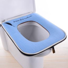 Toilet Seat Cushion Household Four Seasons Universal Linen Square Toilet Set Zipper Universal European Style Toilet Handle Cover