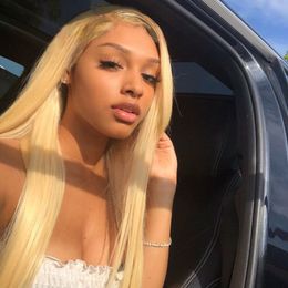 Ishow Straight Brazilian Human Hair Wigs Blonde Color 613 Lace Front Wig for Women Girls All Ages 8-28inch Peruvian Malaysian Full Lace Wig