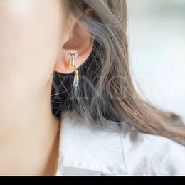 Fashion-Fashion geometry design blue water faucet earrings