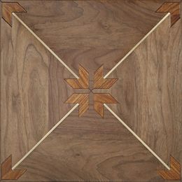 American Walnut Art Parquet Wood Floor Sapele designed hardwood flooring Brass Inlay luxurious villas furniture Medallion wallpaper for home decoration