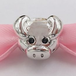 Andy Jewel 925 Sterling Silver Beads Playful Pig Charm Fits European Pandora Style Jewellery Bracelets & Necklace 791746