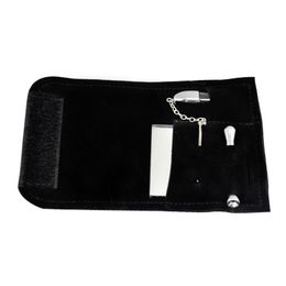 Leather Tobacco Pouch Bag Kit Snuff Snorter Sniffer Case Glass Storage Spoon Bottle Portable Innovative Design For Smoking Tool DHL