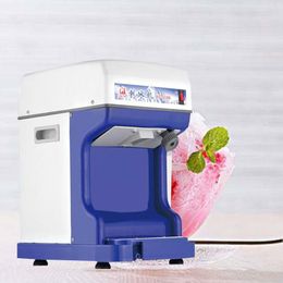 Commercial snow cone ice shaving machine fully automatic adjustable thickness electric ice crusher snowflake ice shaving machine for sale
