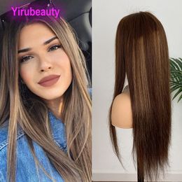 Indian Virgin Hair Straight 4 27 Two Color Lace Front Wig 10-28inch 100% Human Hair 13x4 Wigs Free Part