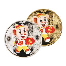 2020 Rat Souvenir Coin Chinese Zodiac Commemorative Coin New Year Collection gifts With Bags