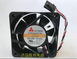 Y.S.TECH NYW06025012BSS DC12V 0.42A 6025 three-wire large-volume fan