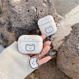 Luxury Airpods case cartoon cute bear Airpods pro wireless Bluetooth 1/2/3 generation case anti-fall TPU suitable for soft shell