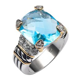 Simulated Aquamarine 925 Sterling Silver High Quantity Ring For Men And Women Size 6 7 8 9 10 F1338 J190715