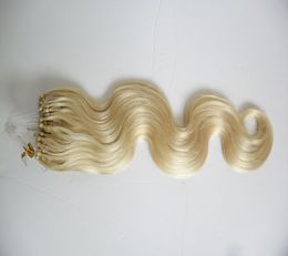 100G Micro Ring Hair Extensions Blonde Colour body wave Micro Bead Remy Human Hair Extensions Micro Loop Hair Extensions 1g/s 100g